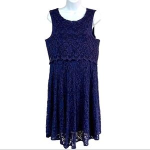 ASOS Maternity Navy Blue Lace Sleeveless Dress 12